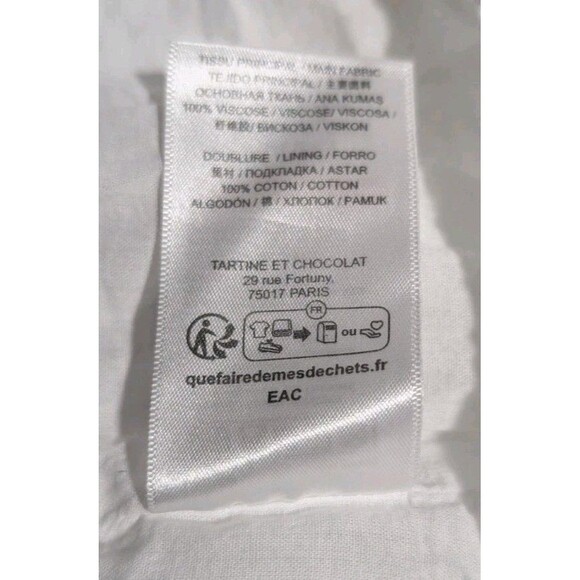 Tartine et Chocolat Paris Sleeveless Dress Girls Size 6 A White Sundress Floral - Picture 5 of 9